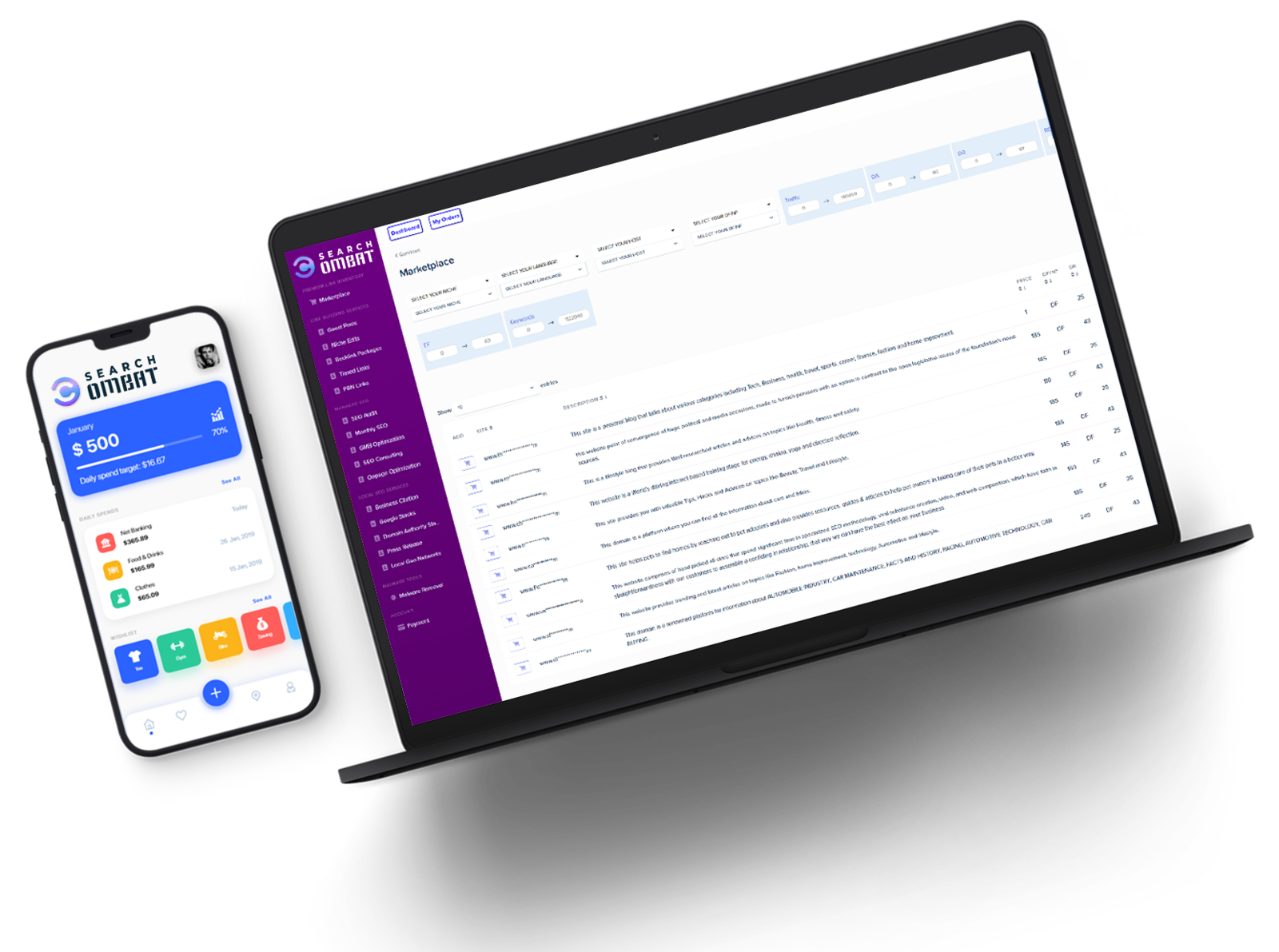 SearchCombat Platform Dashboard